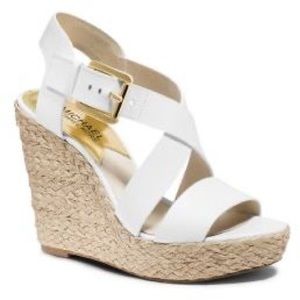 Michael KORS leather wedge heels